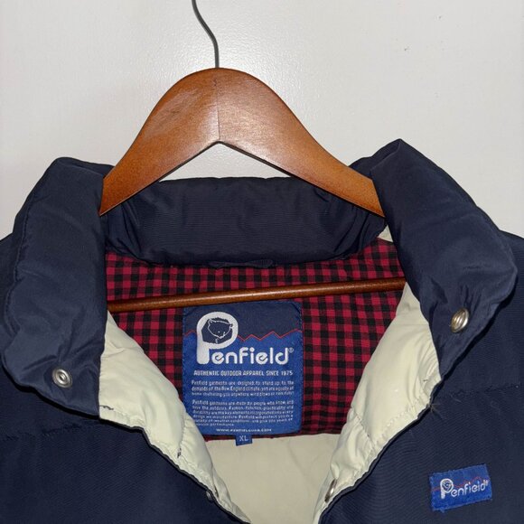 Penfield Puffer Vest (XL) Down Fill Classic Navy/Plaid Super Warm - Picture 3 of 8